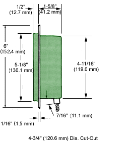 Technical drawing of thermometer